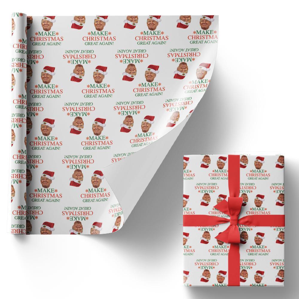 Christmas Gift Wrapping Paper Funny Trump