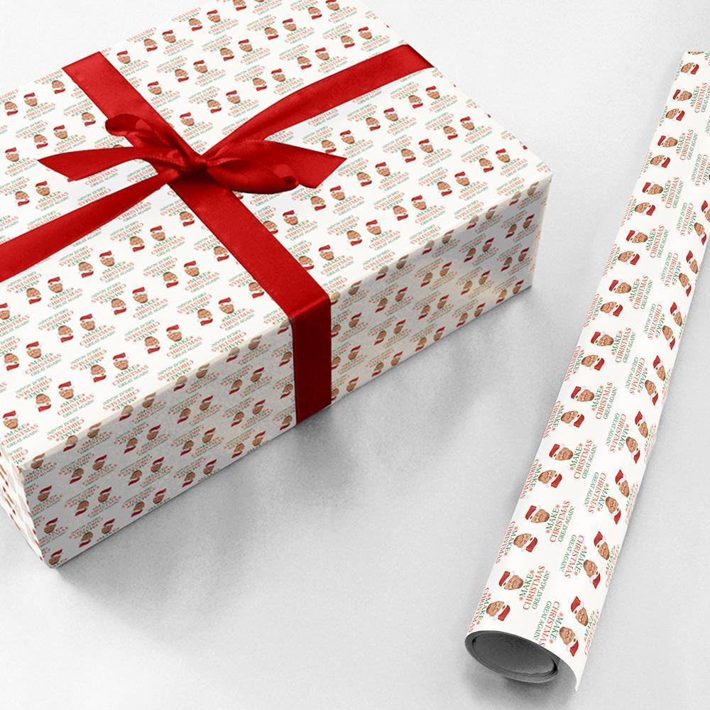 Christmas Gift Wrapping Paper Funny Trump