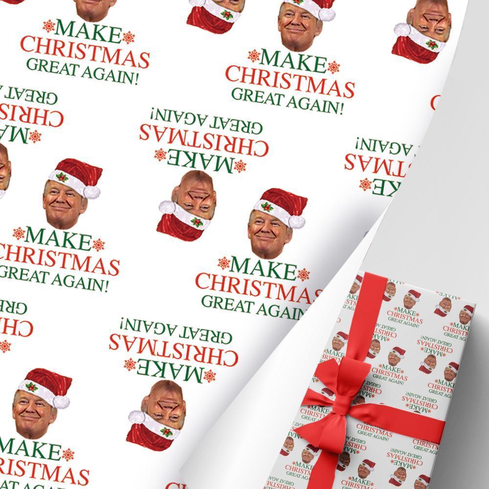 Christmas Gift Wrapping Paper Funny Trump