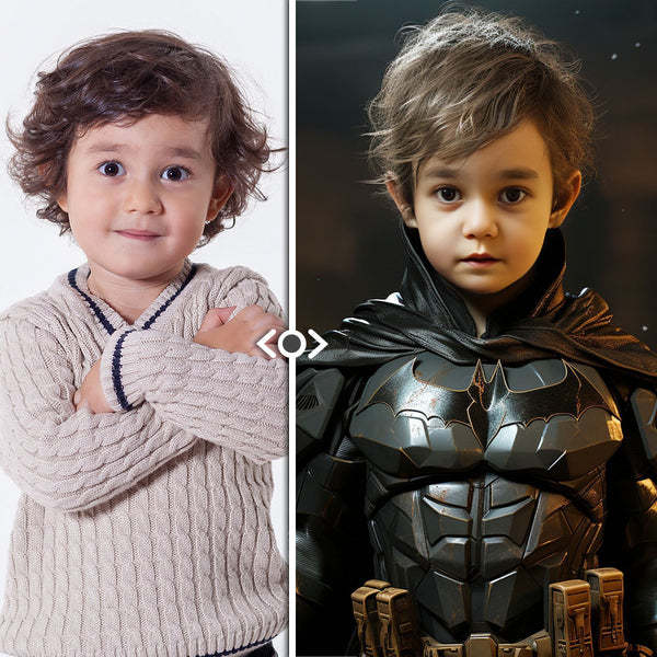 Custom Face Batman Personalized Photo Portrait Mirror Light Gifts for Kids - mysiliconefoodbag