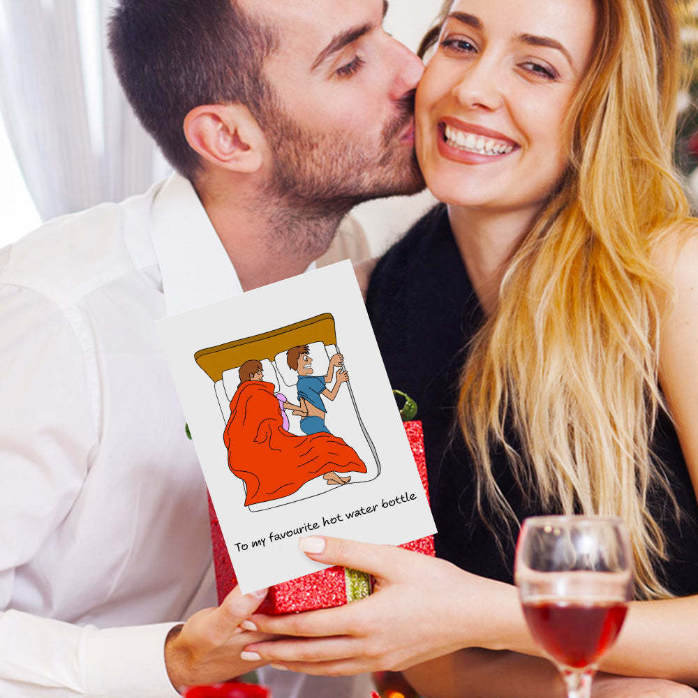 Funny Valentine's Day Greeting Card for Boyfriend Husband Cold Feet in Bed Cheeky Cute Card - mysiliconefoodbag