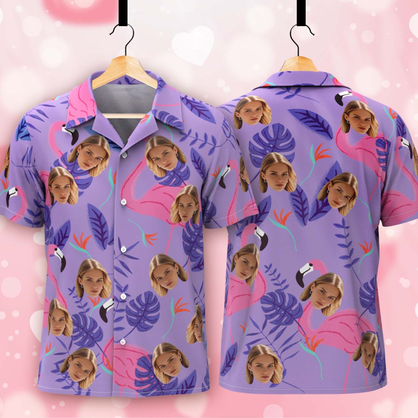 Custom Hawaiian Shirts Colorful Flamingo Aloha Beach Shirt For Men