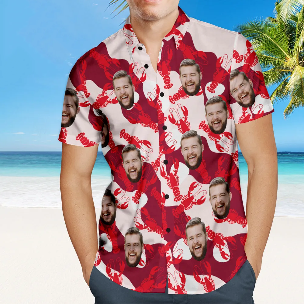 Custom Face Hawaiian Shirt Lobster Style Personalized Face Shirt-MyHawaiianShirts