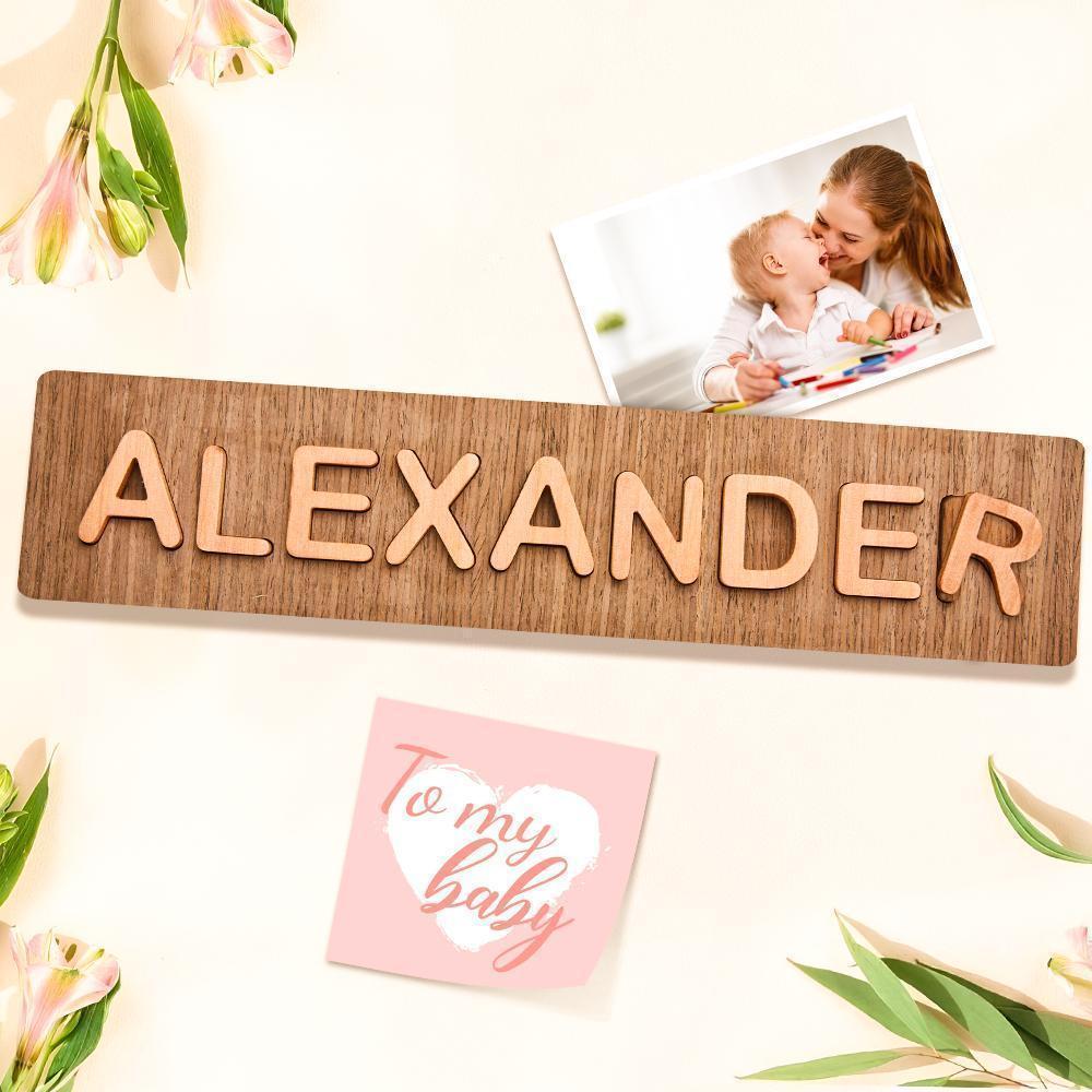 Custom Name Puzzle Personalised Wooden Name Puzzle Toddler Toy 1st Birthday Gift (Small Size)