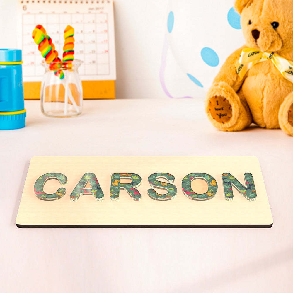 Custom Acrylic Name Puzzle Personalised Name Puzzle Montessori Toys for Baby Gift - makephotopuzzleuk