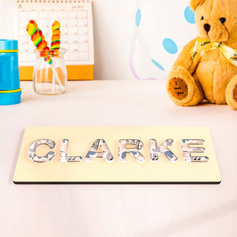Custom Acrylic Name Puzzle Personalised Name Puzzle Montessori Toys for Baby Gift - makephotopuzzleuk