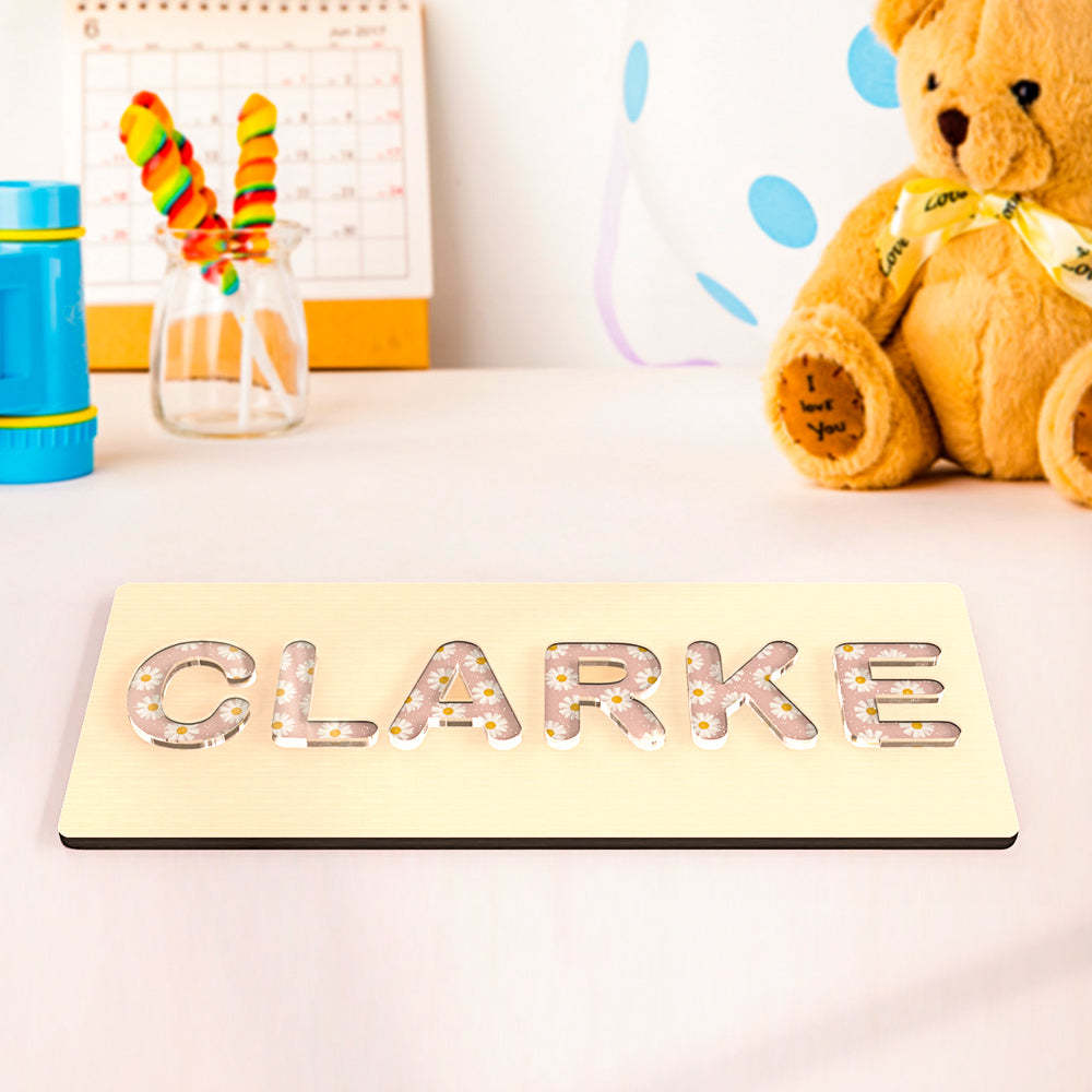 Custom Acrylic Name Puzzle Personalised Name Puzzle Montessori Toys for Baby Gift - makephotopuzzleuk