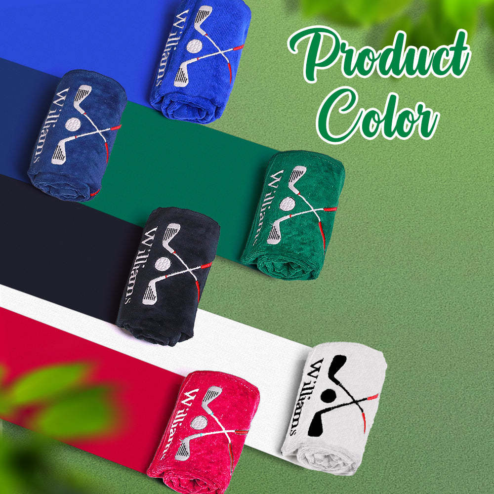 Personalized Embroidered Name Golf Towel with Clip Golf Accessories Gift for Men Women Golf Lovers - mysiliconefoodbag
