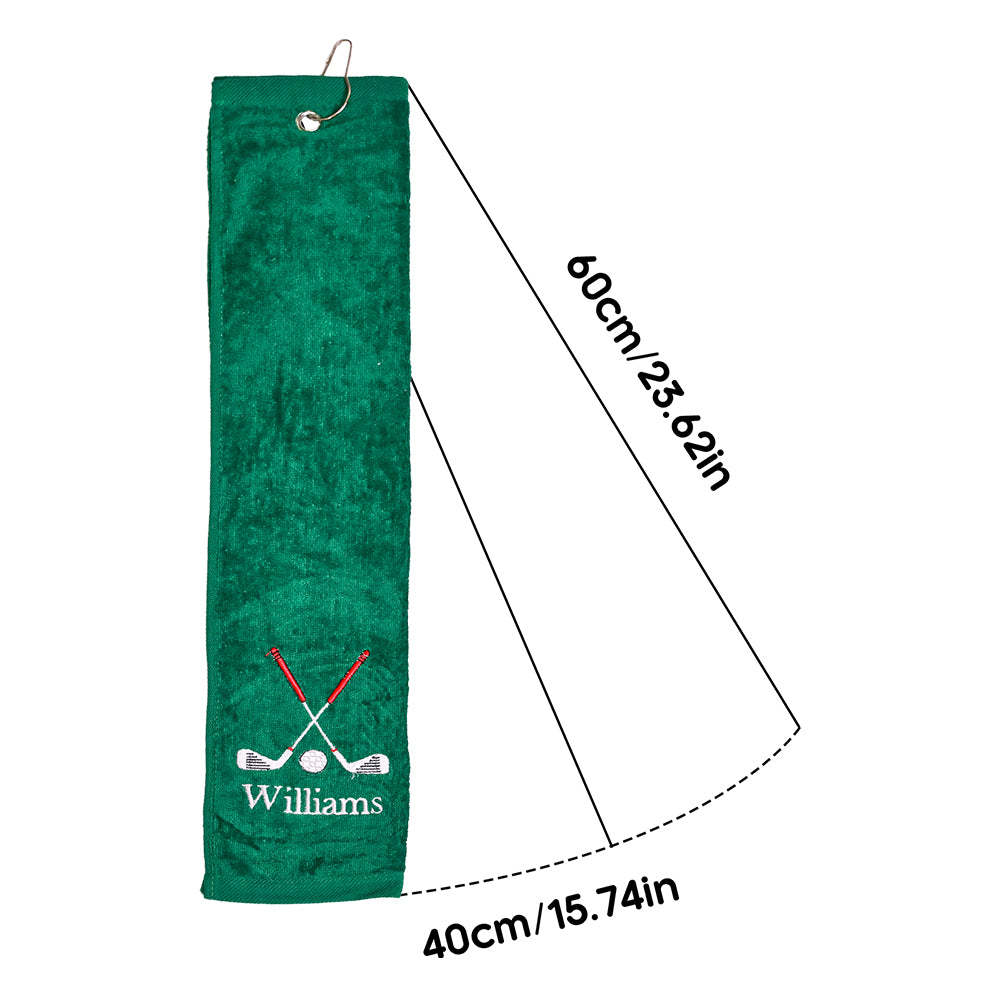 Personalized Embroidered Name Golf Towel with Clip Golf Accessories Gift for Men Women Golf Lovers - mysiliconefoodbag