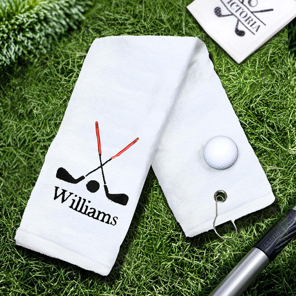 Personalized Embroidered Name Golf Towel with Clip Golf Accessories Gift for Men Women Golf Lovers - mysiliconefoodbag