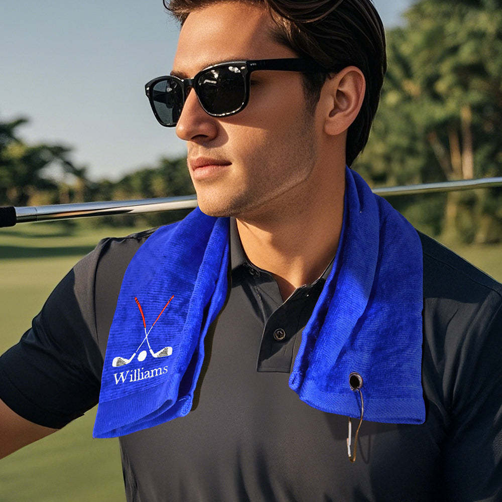 Personalized Embroidered Name Golf Towel with Clip Golf Accessories Gift for Men Women Golf Lovers - mysiliconefoodbag