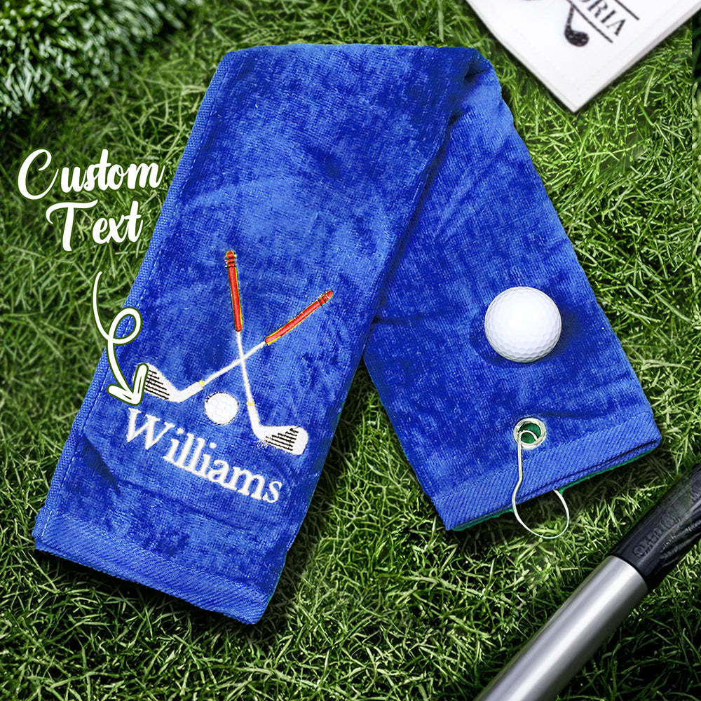Personalized Embroidered Name Golf Towel with Clip Golf Accessories Gift for Men Women Golf Lovers - mysiliconefoodbag