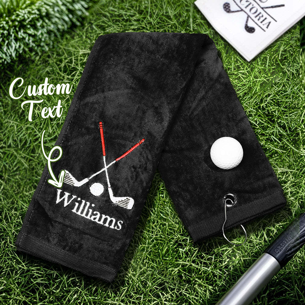 Personalized Embroidered Name Golf Towel with Clip Golf Accessories Gift for Men Women Golf Lovers - mysiliconefoodbag