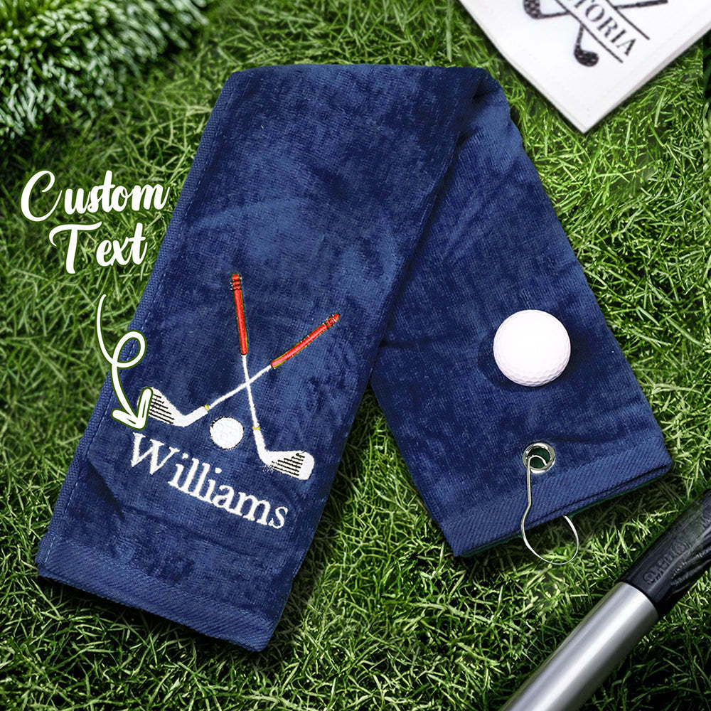 Personalized Embroidered Name Golf Towel with Clip Golf Accessories Gift for Men Women Golf Lovers - mysiliconefoodbag