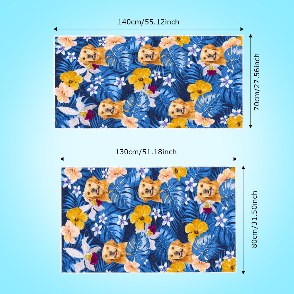 Custom Cat Photo Tropical Style Beach Towel