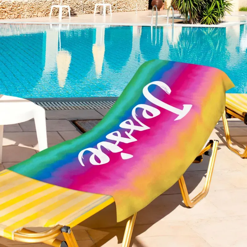Personalised Towel Engraved with Name Colorful