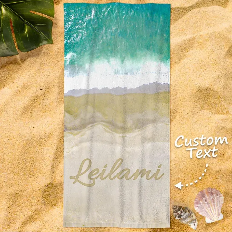 Personalised Towel Engraved with Name Colorful