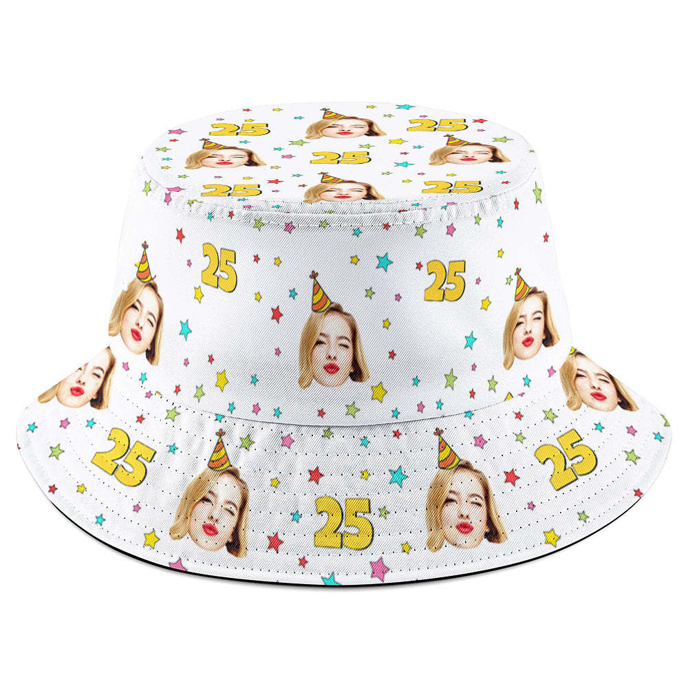 Custom Face Bucket Hat Fisherman Hat Summer Wide Brim Hat for Family Friends Birthday Gift - makephotopuzzleuk