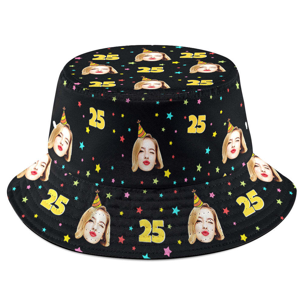 Custom Face Bucket Hat Fisherman Hat Summer Wide Brim Hat for Family Friends Birthday Gift - makephotopuzzleuk