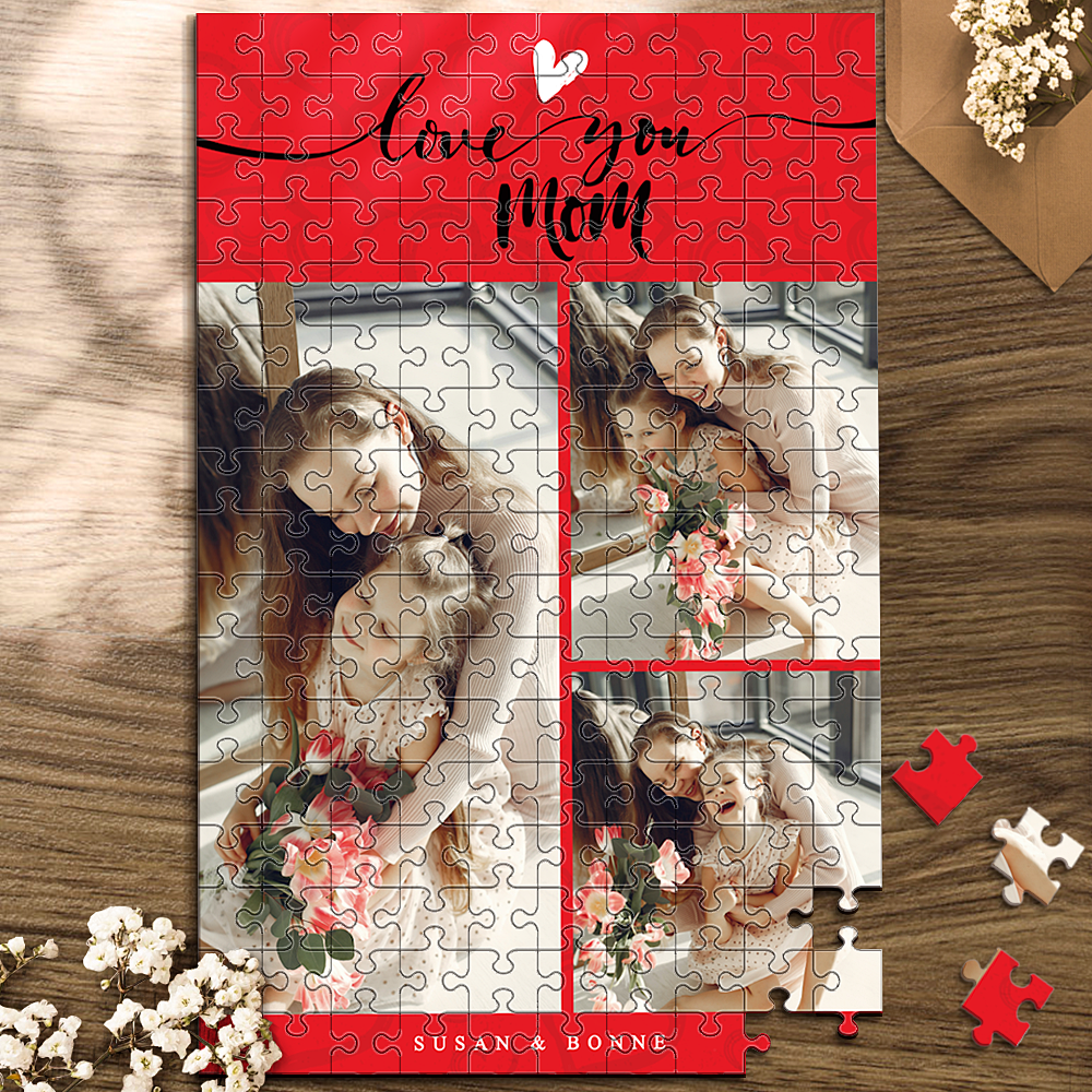 Custom Photo Jigsaw Puzzle I Love You Mom Best Indoor Gifts 35-1000 Pieces - mysiliconefoodbag