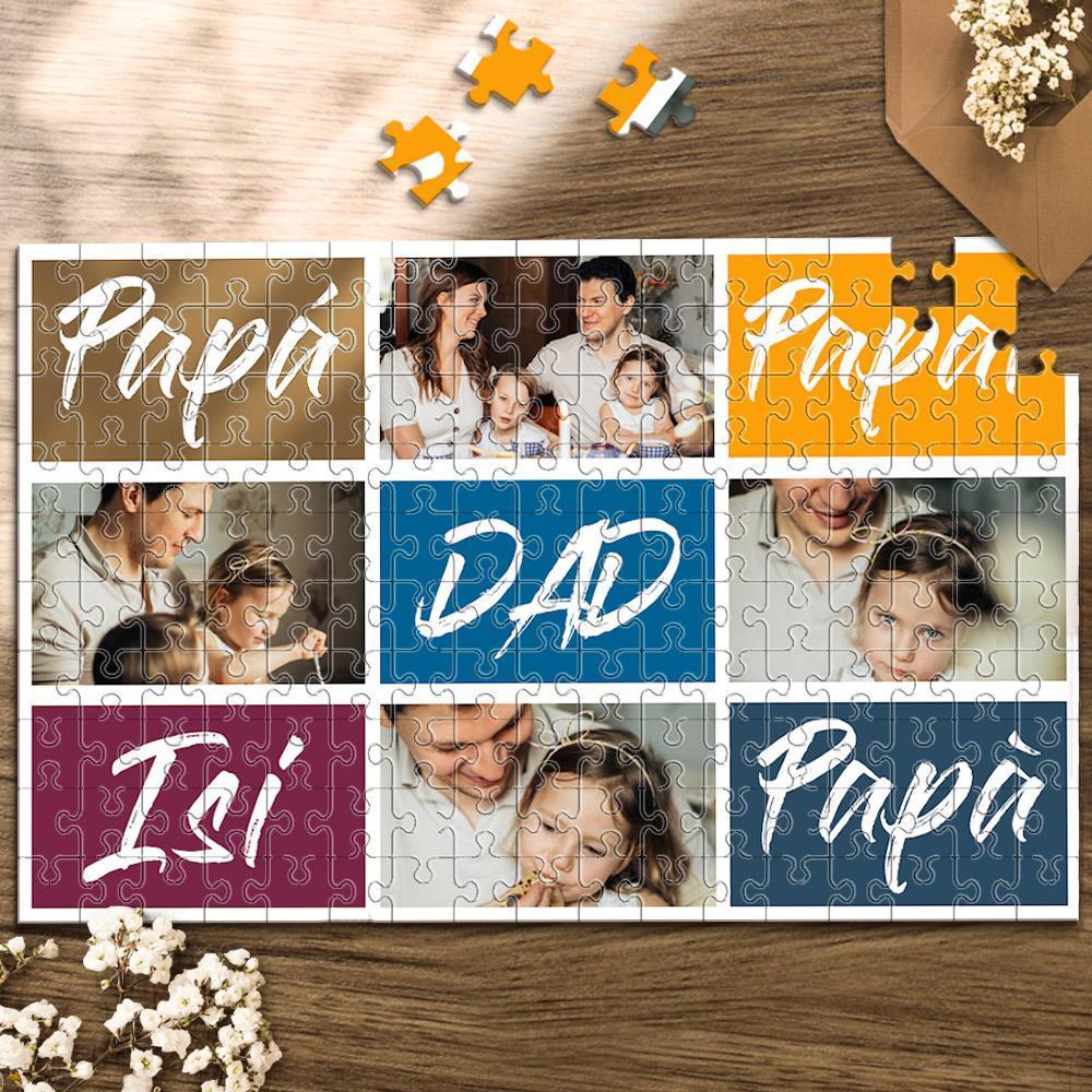 Custom Photo Jigsaw Puzzle Unique Father's Day Gift from Kids Best Indoor Gifts 35 -1000 Pieces Family Portrait - mysiliconefoodbag