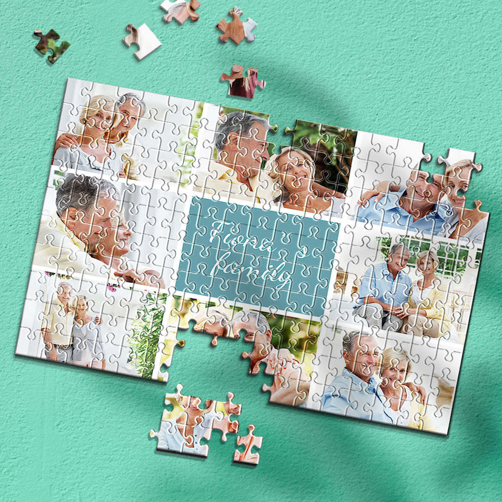 Collage Photo To Puzzle 35-1000 Piece Name Jigsaw Gifts for Grandparents - mysiliconefoodbag