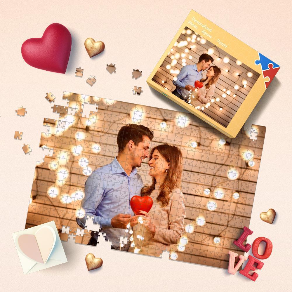 Custom Collage Puzzle Name&Photo on Jigsaw Puzzle Love Forever Best Gift - mysiliconefoodbag