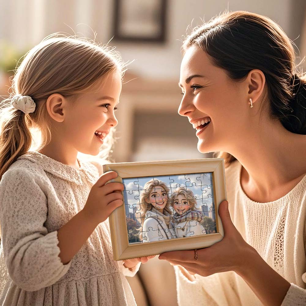 Turn Your Photo Into Cartoon Style Puzzles Custom Photo Puzzles Mothering Sunday Gifts for Mom