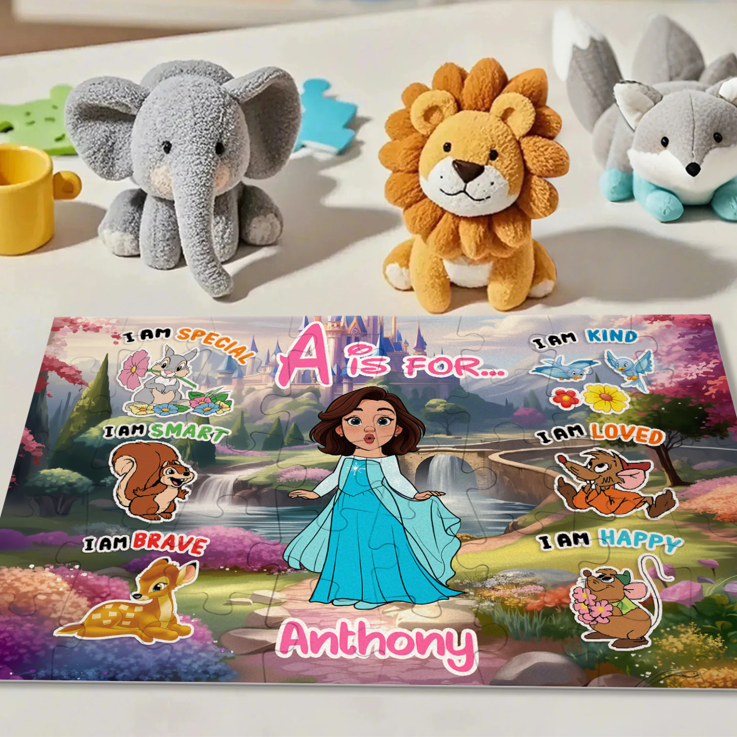 Personalized Cartoon Kids Puzzle Custom Face, Outfit, Background & Name | Fun Learning Gift for Children