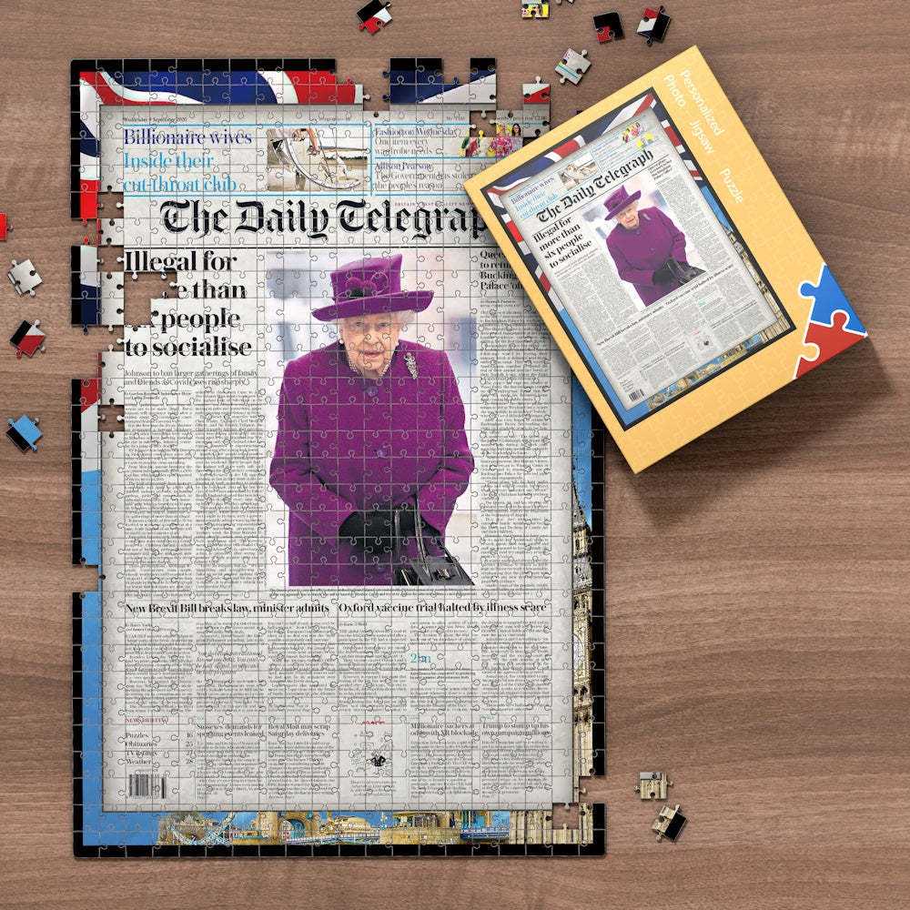 The Daily Telegraph Front Page Jigsaw Puzzle, Personalized From A Specific Date You Were Born Your Memorial Day, Birthday Gift Idea-1000 Pieces Max