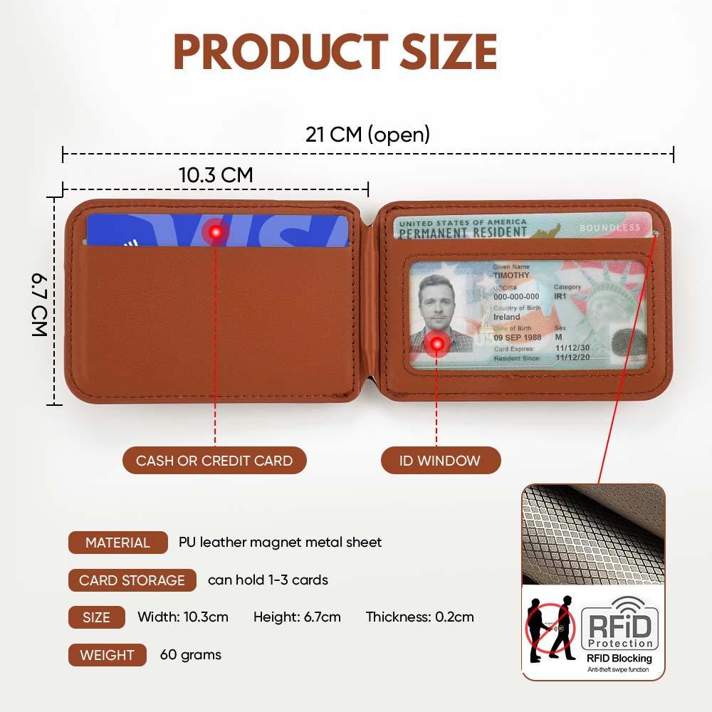 Personalized initials card pocket for iPhone magnetic faux leather flip stand, wallet with card slots, custom name clip