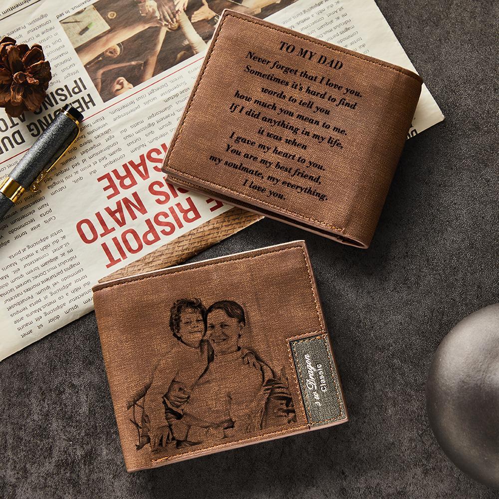 Gift for Him Men's Wallet Photo Wallet Gift for Him Custom Photo Engraved Wallet Personalized Photo Wallet Love Gifts