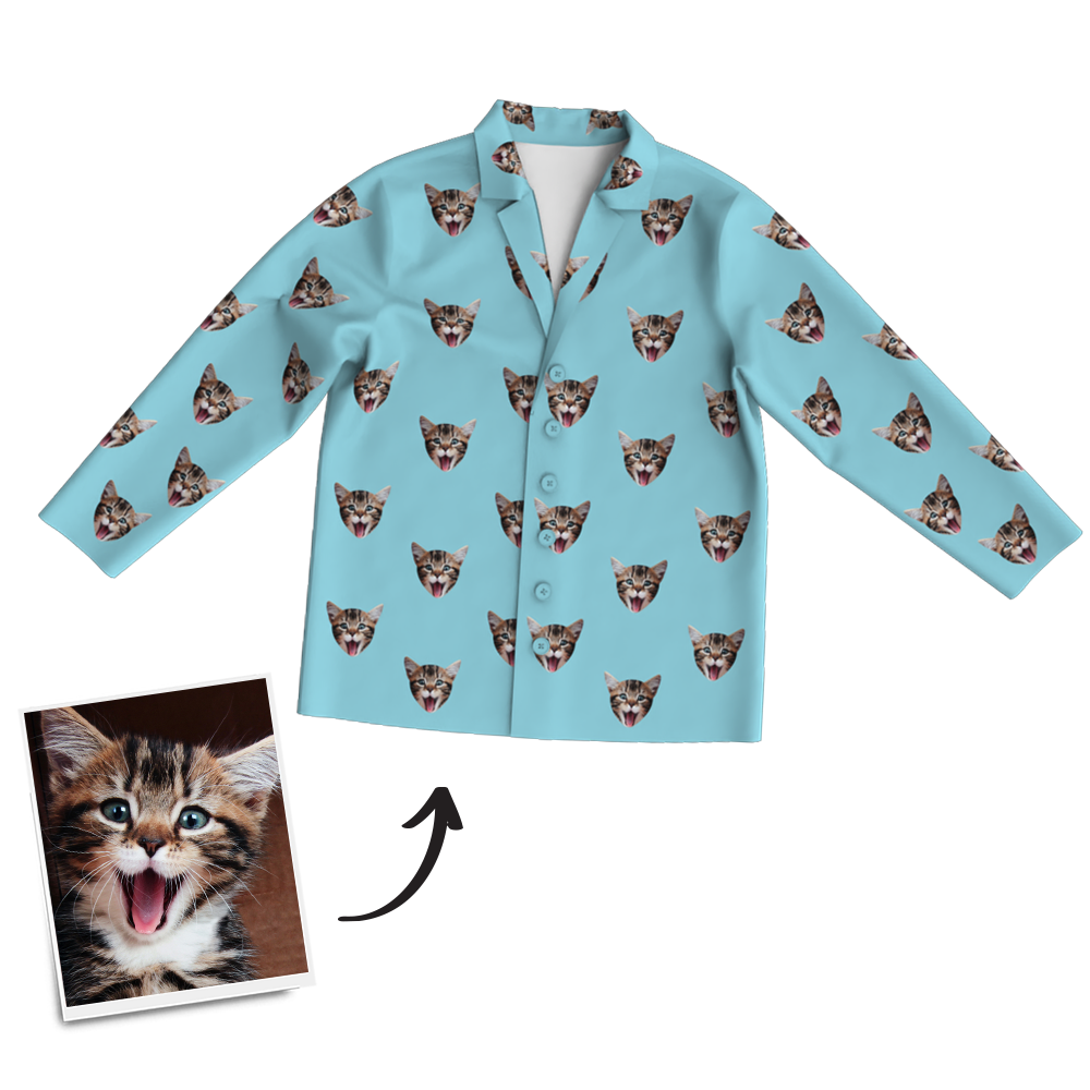Custom Photo Long Sleeve Pajamas Sleepwear Nightwear - mysiliconefoodbag