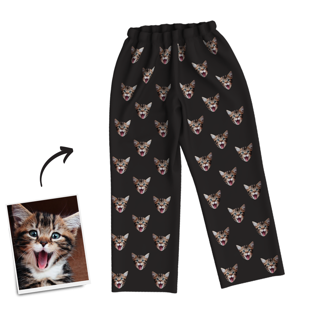 Custom Photo Long Sleeve Pajamas Sleepwear Nightwear - mysiliconefoodbag