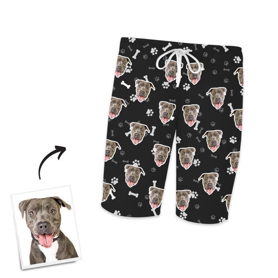 Custom Dog Face Short Sleeved Pajamas Personalised Pet Bone Pajamas - mysiliconefoodbag