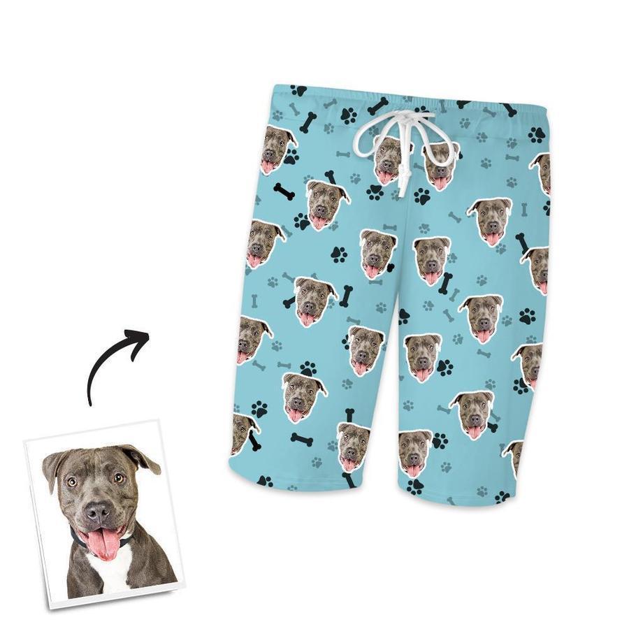 Custom Dog Face Short Sleeved Pajamas Personalised Pet Bone Pajamas - mysiliconefoodbag