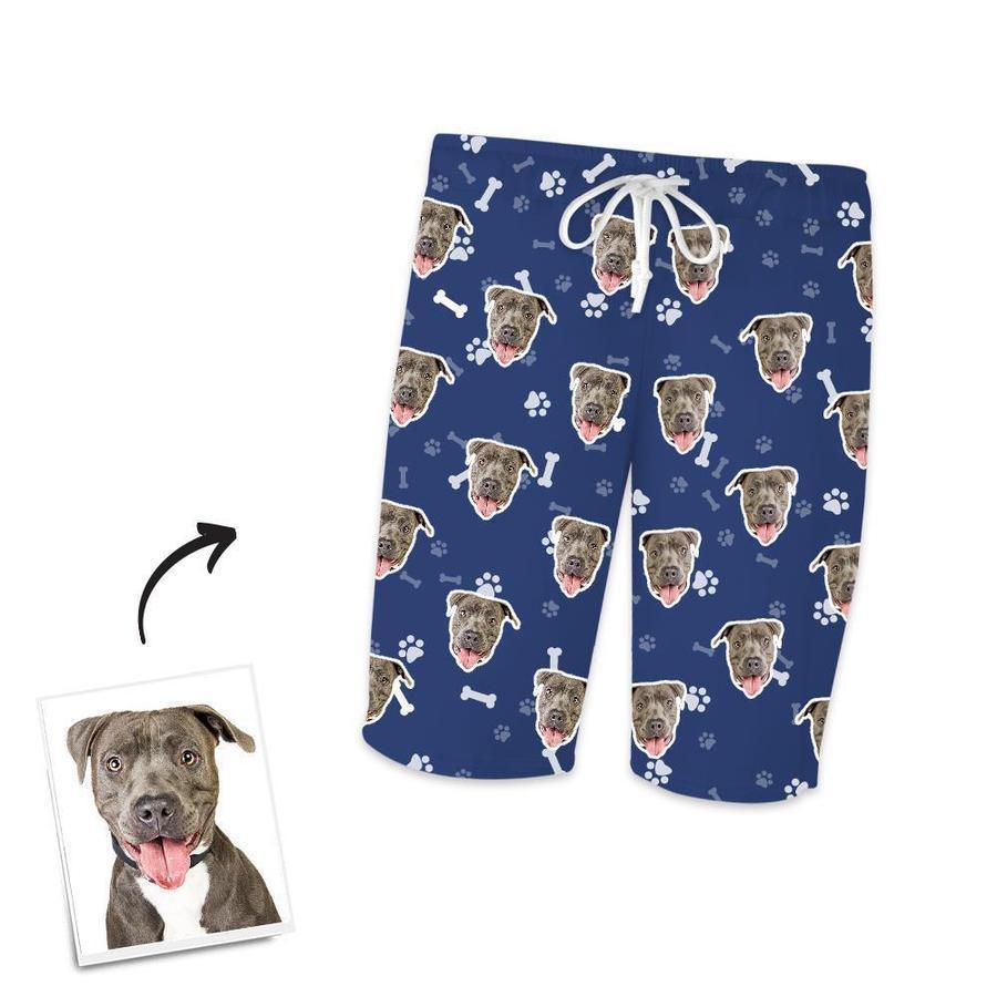Custom Dog Face Short Sleeved Pajamas Personalised Pet Bone Pajamas - mysiliconefoodbag