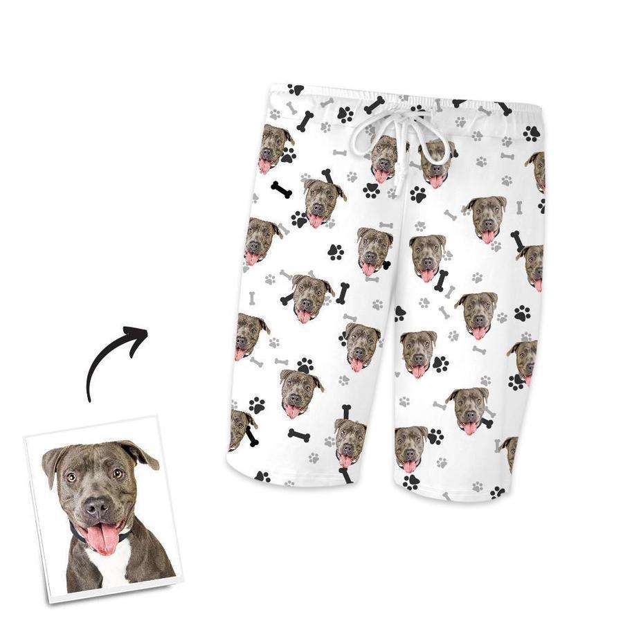 Custom Dog Face Short Sleeved Pajamas Personalised Pet Bone Pajamas - mysiliconefoodbag