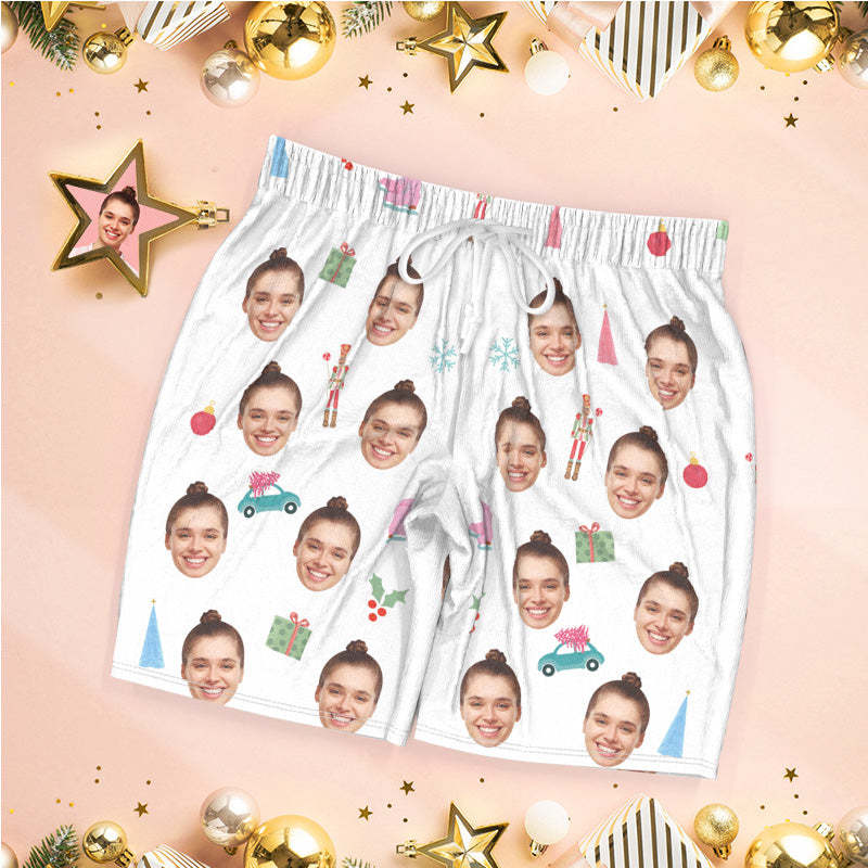Custom Face Pajamas Christmas Pajamas Snowflakes and Cars - mysiliconefoodbag