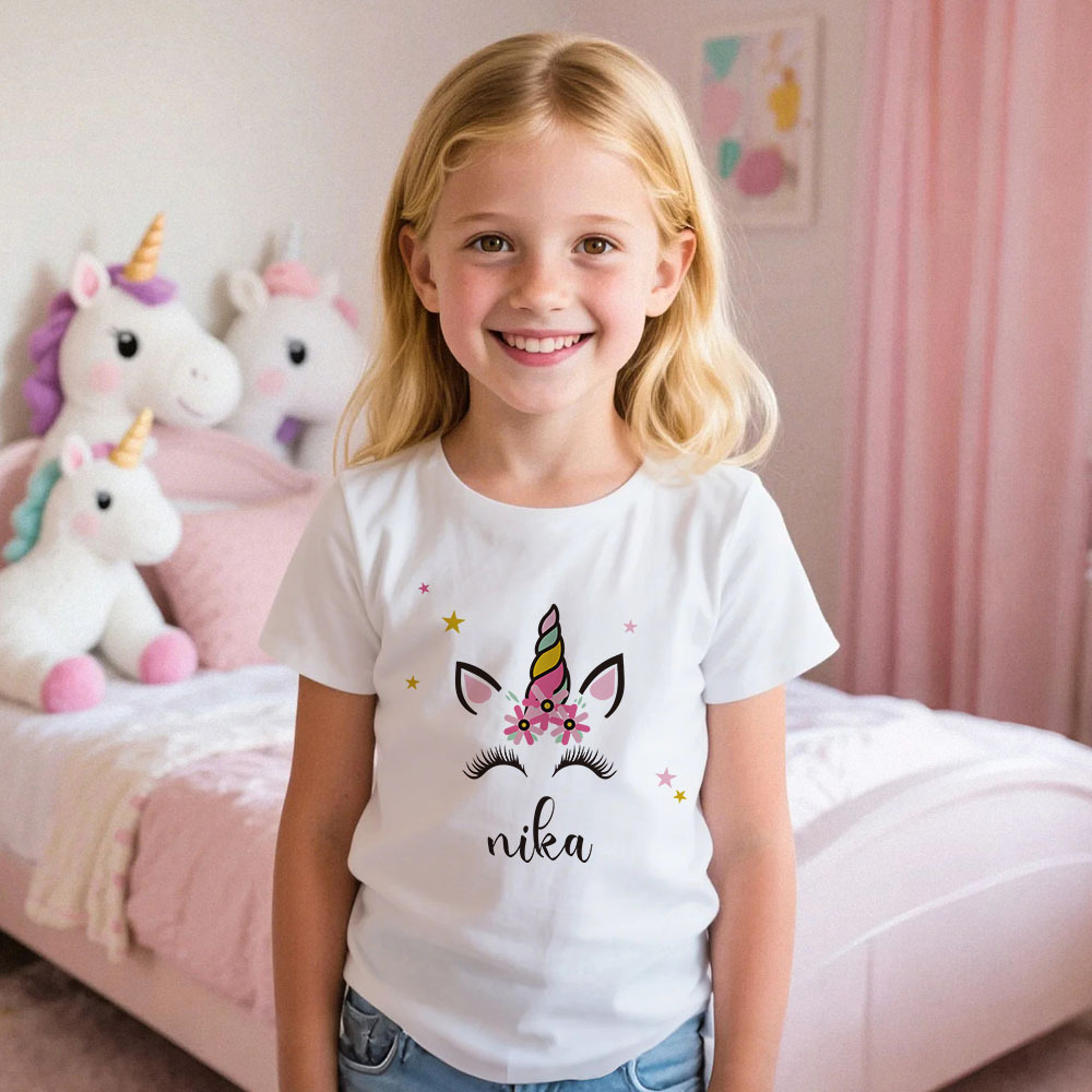Custom Kid's Pajama Unicorn Style for Little Girls Soft Modal Fabric H