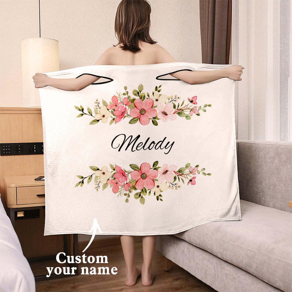 Custom Wrap Towel Dress Flower Bathrobe Bath Towel Wrap - MyFaceTshirt