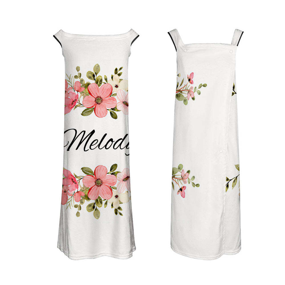 Custom Wrap Towel Dress Flower Bathrobe Bath Towel Wrap - MyFaceTshirt