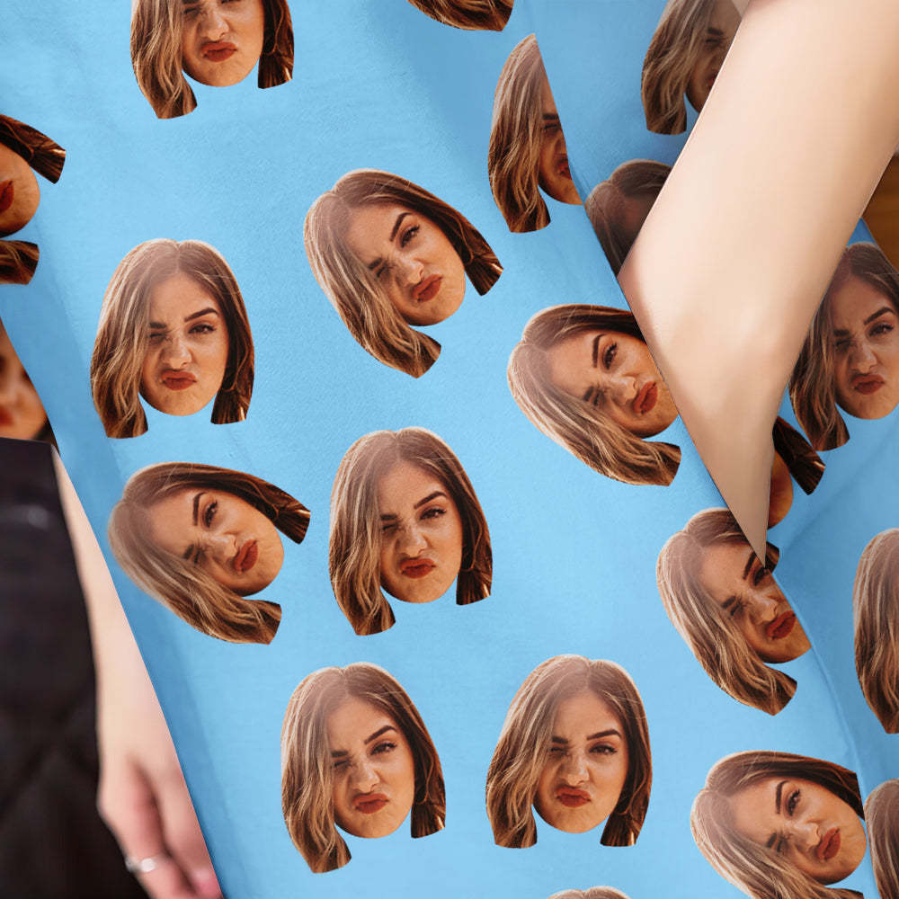 Custom Photo Face Nightdress Personalized Women's Oversized Colorful Nightshirt Gifts For Women - mysiliconefoodbag