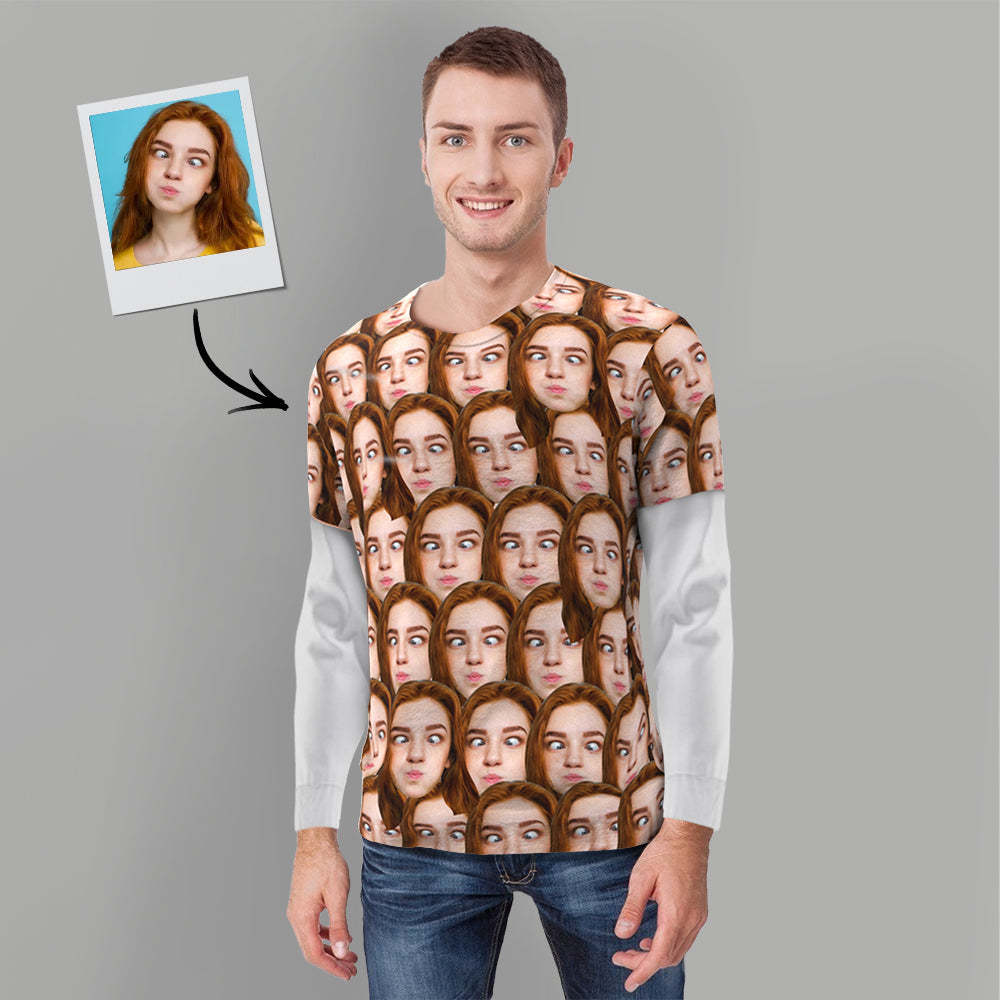 Custom T-shirt Personalized Shirt My Face All Over Print Tee Mash Face Women's T-shirt