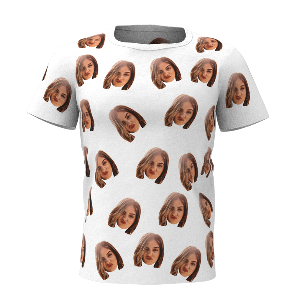 Valentine's Day Custom My Face All Over Print Tee Personalized Face Shirt Men's T-shirt