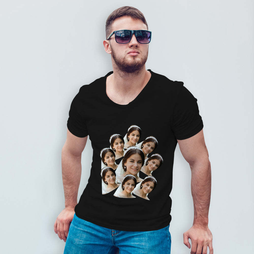 Custom My Face T-shirt Funny Man Face Tee