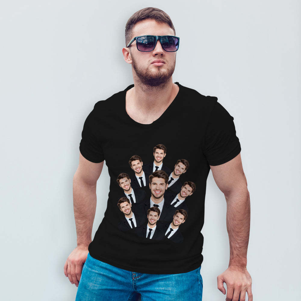 Custom My Face T-shirt Funny Man Face Tee
