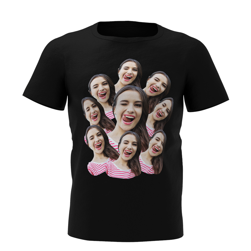 Custom My Face T-shirt Funny Man Face Tee