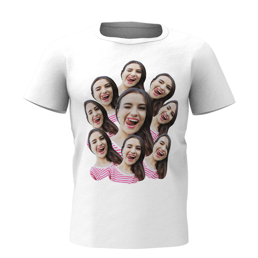 Custom My Face T-shirt Funny Man Face Tee