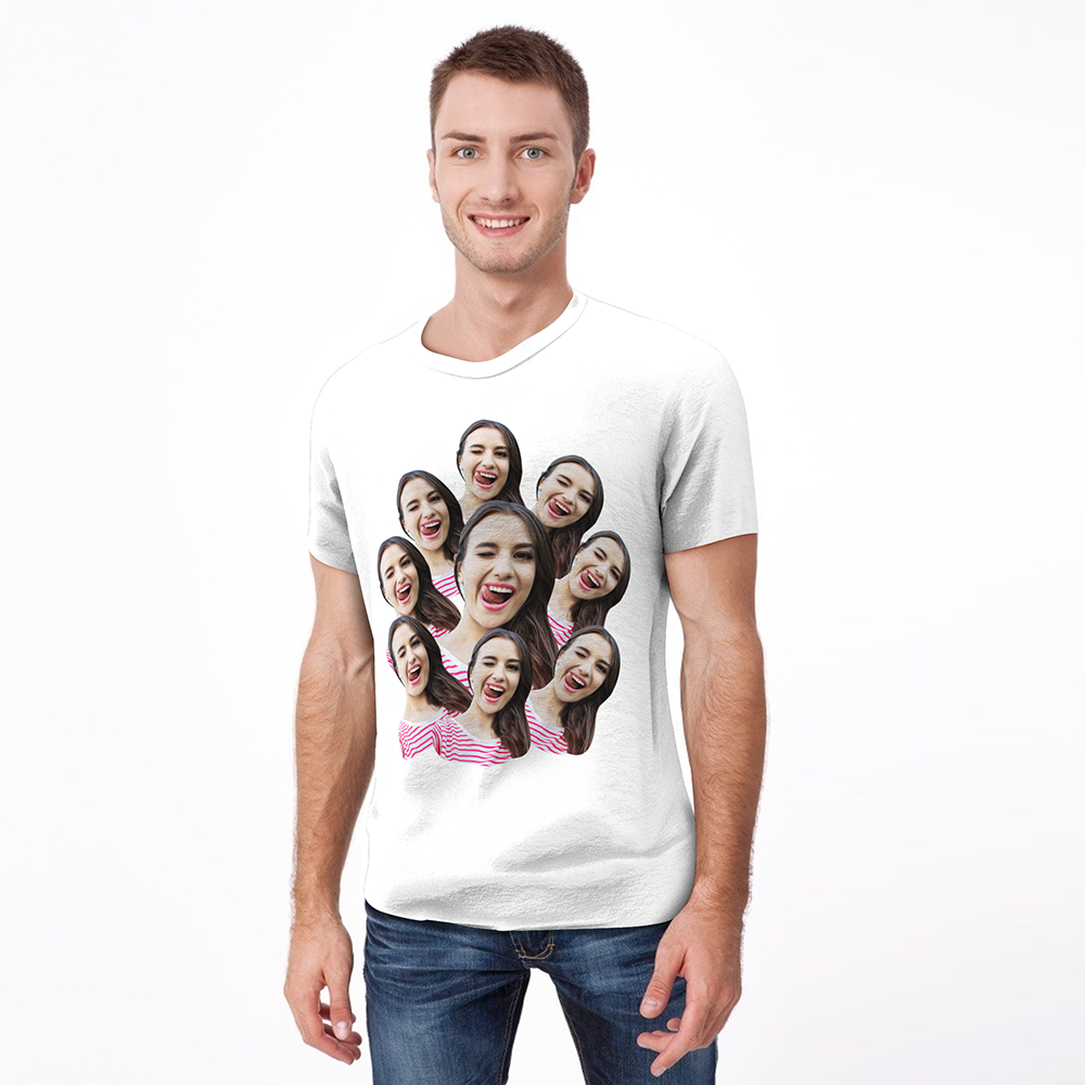 Custom My Face T-shirt Funny Man Face Tee